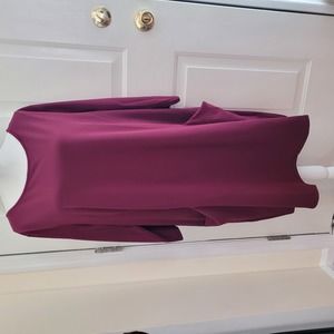 NWT Nina Leonard Deep Wine Crepe Trapeze Dress 2X